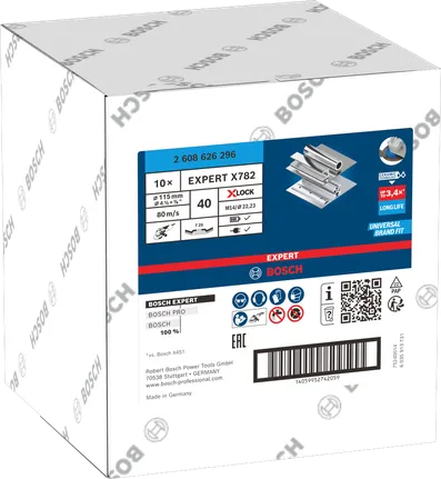 Lamelový kotouč Bosch EXPERT X782, úhlový, 115 mm, G40 X-Lock.
